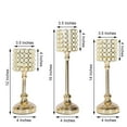 thumbnail image 3 of Efavormart Set of 3 Pearl Beaded Metallic Gold Candle Votive Holder Wedding Chandelier Centerpieces, 3 of 10