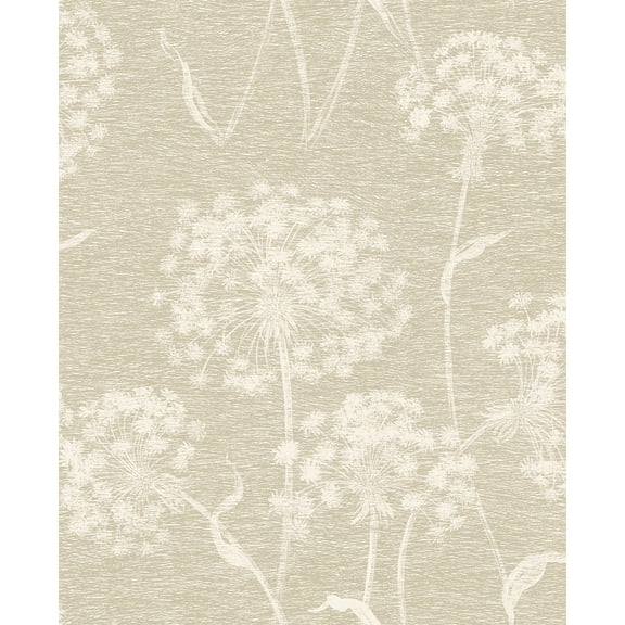 Advantage Garvey Taupe Dandelion Wallpaper