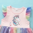 thumbnail image 3 of Bellafa Little Girls Sequin Tulle Dresses Princess Flutter Sleeve Tutu Dress For 2-8Y Toddler Girl Casual Party Dress, 3 of 6