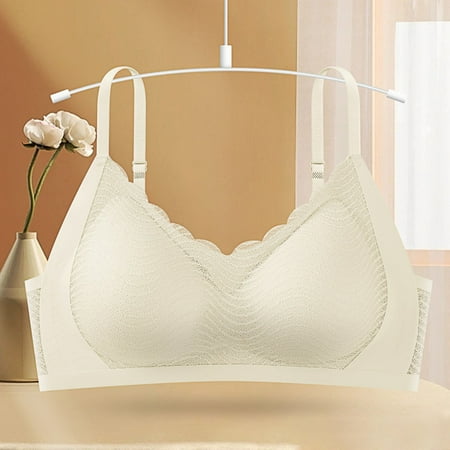 pstuiky Sports Bras for Women  Women s Fashion Lace Gathering Integrated Traceless Back Bra Nursing Bra Underwear Flash Deals