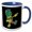 Blue/White, variant on 3drose, Dab Dabbing Pineapple Fruit Food with Green Background, 11oz Mug