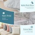 thumbnail image 2 of Eurhowing 2-Pack Bubble Faux Furry Throw Pillow Covers, 18x18 Inch Plush Shaggy Cushion Covers, Soft Fuzzy Fluffy Decorative Pillowcases for Couch Bed, Light Gray, 2 of 8
