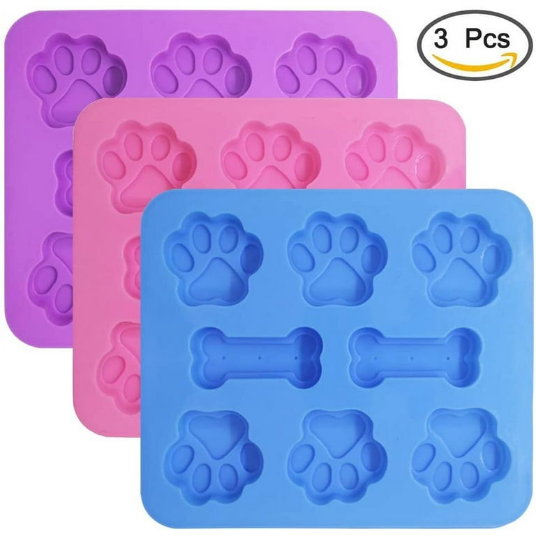 3 Pack Silicone Molds Puppy Dog Paw and Dog Bone Silicone Dog