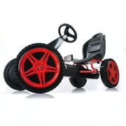 hauck Hurricane Racing Go Kart w/Low Profile Rubber Tires & Handbrake, Red