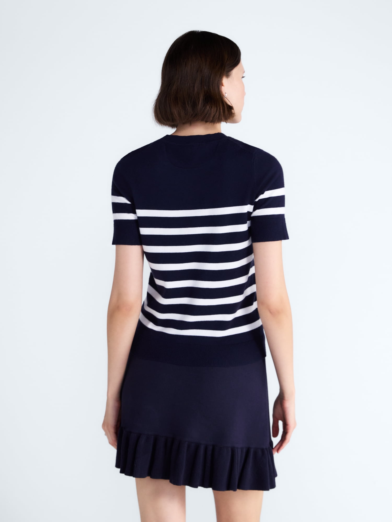 Free Assembly Women's and Women's Plus Cozy Yarn Sweater Tee with Short Sleeves, Sizes XS-4X