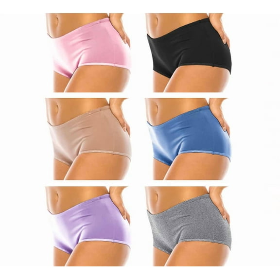 Women's Cotton Blend Lingerie Briefs Shorts Underwear Boyshorts Multicolor 12 Pack (XL)