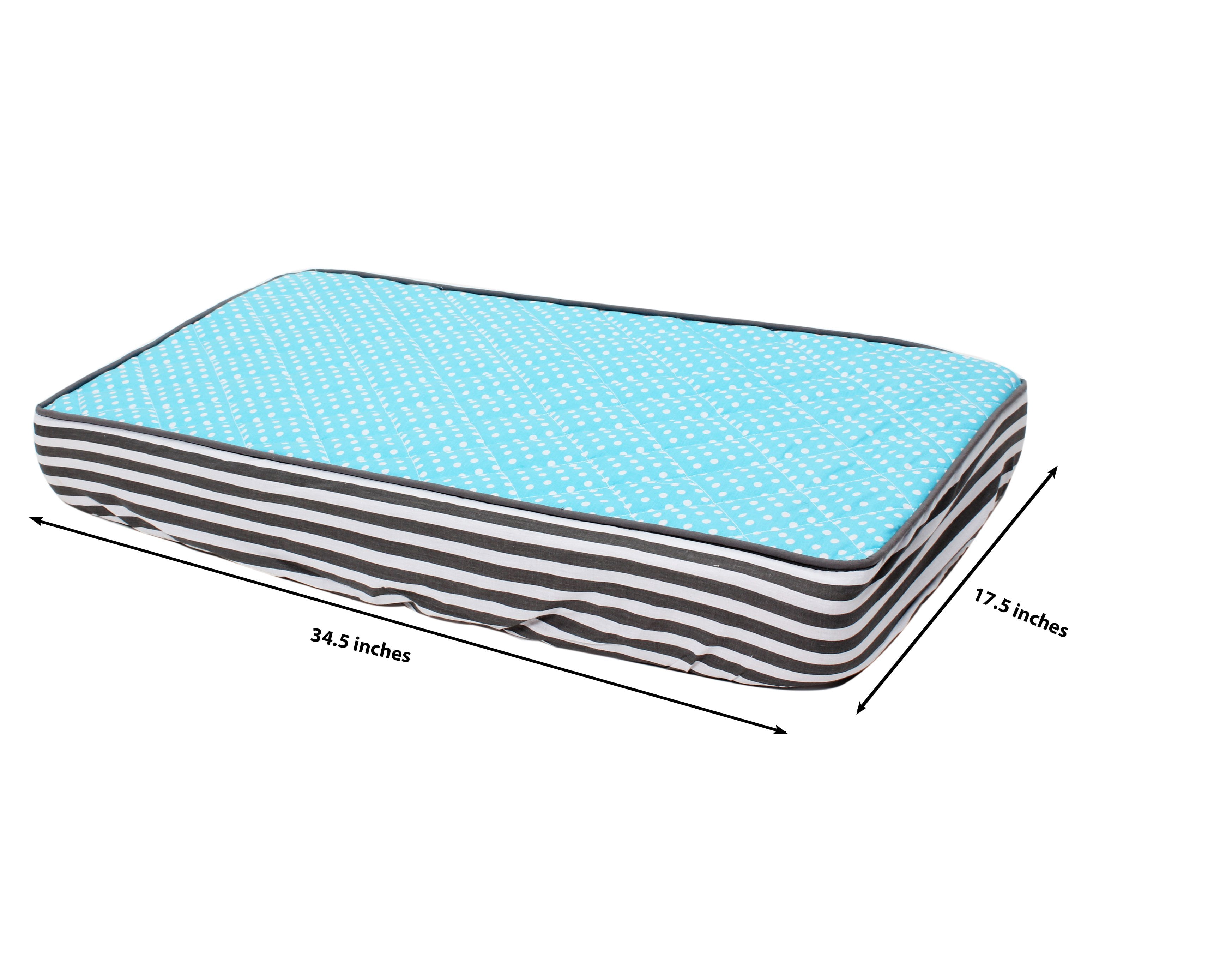Quilted Changing Pad Cover, Elephants Aqua/Lime/Grey