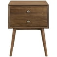 thumbnail image 4 of Nightstand Side End Table, Wood, Brown Walnut, Modern Contemporary Urban Design, Bedroom Master Guest Suite Living Room, 4 of 5