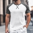 thumbnail image 1 of European Color Blocked Fitness Shirt For Men Casual Loose Comfortable Sports Round Neck Short Sleeve T-Shirt Men's Oversized Tshirts Workout T-Shirt, 1 of 4