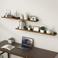 thumbnail image 2 of Picture Ledge Wall Shelves 48 inch Width Set of 2, Solid Pine Wood Rustic Floating Ledge Shelves for Wall,Walnut, 2 of 5