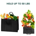 thumbnail image 6 of GASTROPOD Set of 3 Reusable Grocery Bags,Large Foldable Heavy Duty Bag,Shopping Tote Produce Bag with Reinforced Handles & Thick Plastic Support Bottom,Black Washable Storage,Utility Tote, 6 of 7