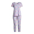 thumbnail image 6 of Secret Treasures Women's Hearts Short Sleeve Tee and Capri Sleep Set, 2 Piece, 6 of 7