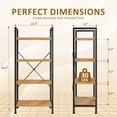 thumbnail image 4 of Atilioo 4 Tiers Bookcase, Wood Bookshelf Tall Display Shelves Storage Organizer for Bedroom, Living Room & Home Office, Yellow, 4 of 9