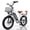 T20 White, variant on Loonfat T20 Adult E-Bike 1000W peak motor 48V 15.6Ah battery 30-mile range 20-inch wide tires 25 mph top speed Mechanical brakes Removable basket