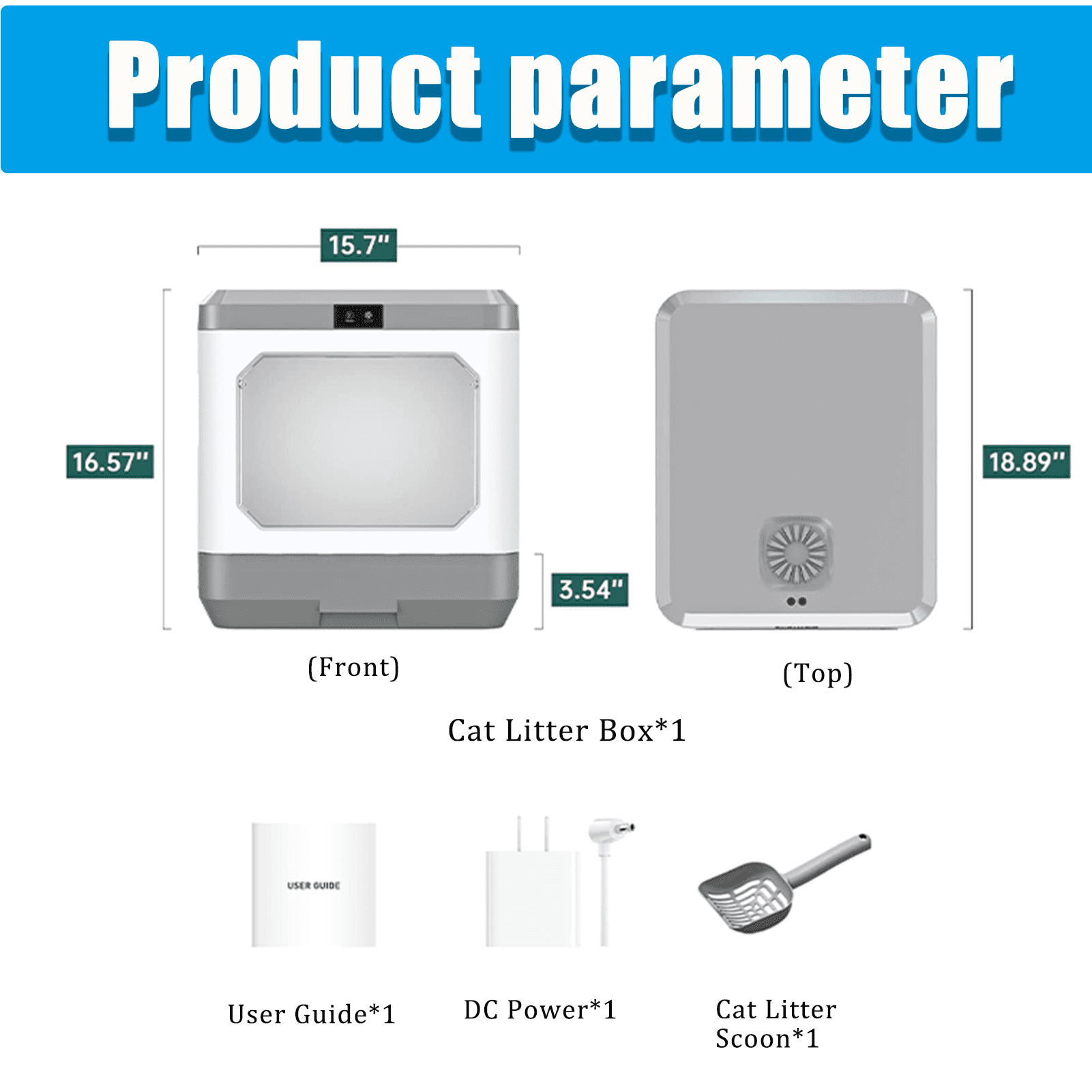 Arcwares Litter Box, Large Cat Litter Box Enclosure Furniture, Odor Removal, Enclosed Cat Pottywith Cat Litter Scoop, Drawer Type Cat Litter Pan Easy Cleaning And Scoop.