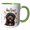 Green/White, variant on 3drose, Adorable Barbet Thanksgiving Dog with Funny Turkey Message, 11oz Two-tone Blue Mug