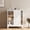 White, variant on White 37" H Sliding Door Storage Cabinet, Half Open Half Closed Design, 3-Tier Kitchen Organizer with Adjustable Shelves, 150 lbs Top, Metal Coffee Bar & Buffet Sideboard for Dining Room