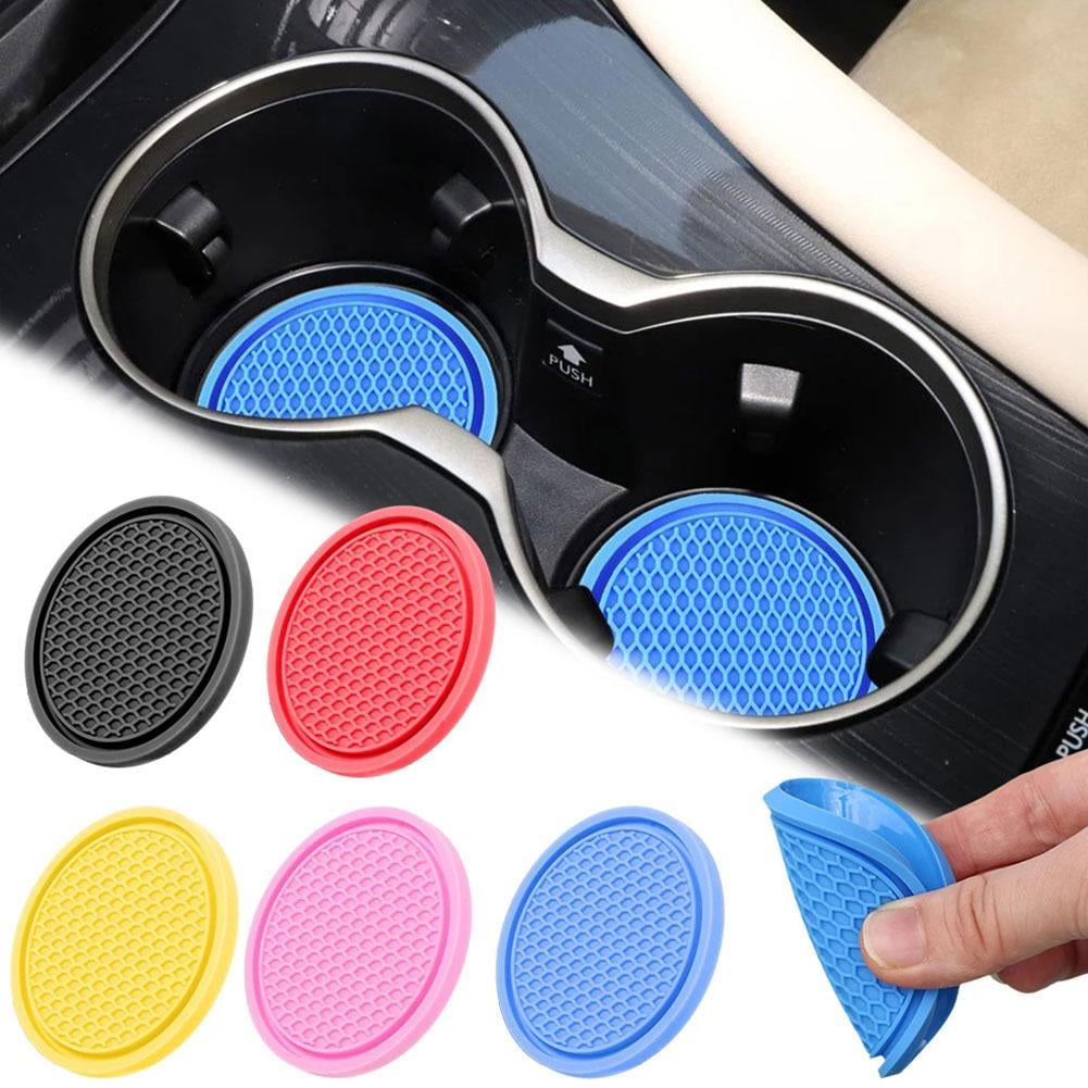 Lot De 4 Porte-gobelets Voiture Antidérapants – Diamètre 7,9 Cm – Protection Universelle En PVC – Accessoire Intérieur Auto Homme Femme (rouge)