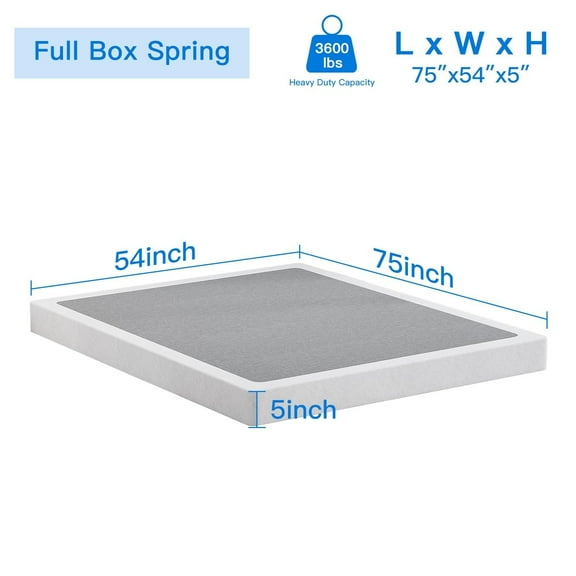 Box Spring 5" in Steel Mattress Bed Foundation Folding Full Size