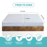 2-in-1 Bed Bridge Twin to King with Attached Sheet – Bed Gap Filler & Twin to King Bed Converter (Patent Pending)