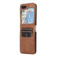 thumbnail image 4 of SaniMore Compatible with Samsung Galaxy Z Flip 5 Case 6.7-inch, Luxury PU Leather Wallet Protective Cover with Card Slots Slim Pocket Folding Cover for Galaxy Z Flip 5 5G, Brown, 4 of 6