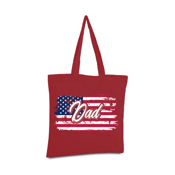 Awkward Styles American Flag Dad Tote Bag 4th of July Gifts Patriotic Canvas Bag for Dad Independence Day Vintage USA Flag Dad Shopper Bag Gifts for Dad American Flag Tote Bag for Dad