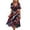 Wine, variant on Elowen American 250th Anniversary Dresses for Women V-Neck Short-Sleeve Printed Casual Summer Dress Blue L