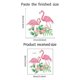 thumbnail image 2 of Románticos flamencos rosados, manteles individuales con flores y hojas, pegatinas para decoración interior de baño, dormitorio y baño, 2 of 4