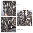 thumbnail image 4 of Chaqueta de traje a cuadros para hombre, corte entallado, cuello de solapa, vestido formal, fiesta, graduación, trajes casuales para hombres y niños, el mismo color que la imagen L, 4 of 5