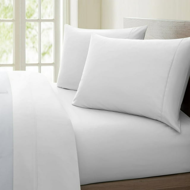 Bamboohart Fresh Linen Collection United 1200 Thread Count 100% Egyptian Quality Cotton Solid Sheet Set (King Navy)