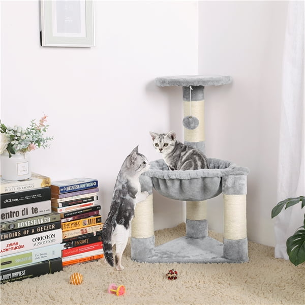 Topeakmart 27inch Small Cat Tree Tower Kitten Tree with Basket & Perch