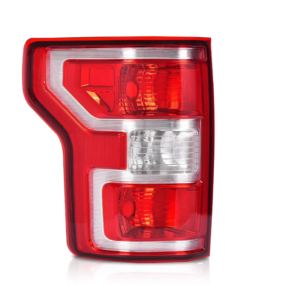 PIT66 Rear Tail Lamp Light w/o Bulbs & Wiring Harness Fit for Ford F150 2018-2020 JL3Z13405H, FO2800265 LH Driver Side Red Lens Chrome Housing