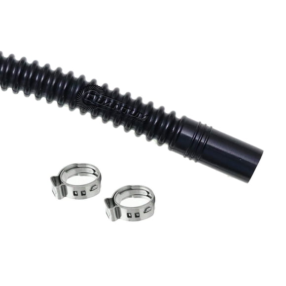 Manguera de combustible HFP, 22 cm x 0,9 cm, corrugada con abrazaderas E85