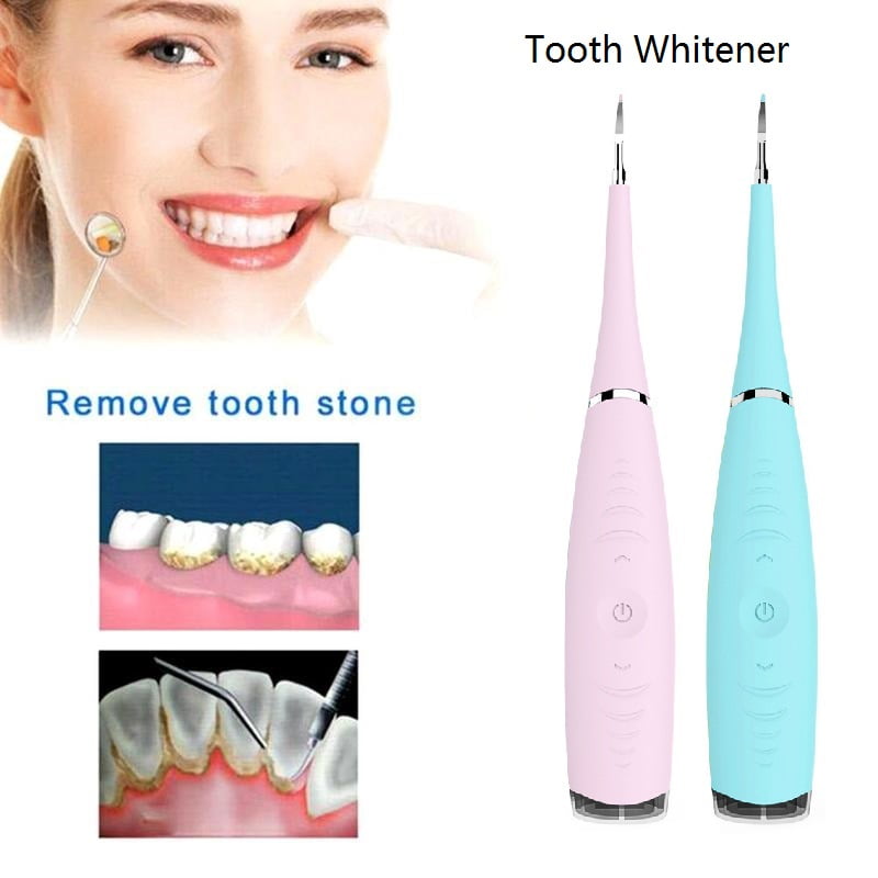 Portable Electric Ultrasonic Dental Calculus Remover Tool, High-Frequency Vibration Tooth Scraper Tartar Removal Cleaner,USB charging&5 Adjustable Speed Modes(Blue)