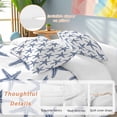 thumbnail image 2 of 3 Piece Navy Blue Beach Starfish Duvet Cover Set Twin Size,Microfiber Comforter/Quilt Cover with Corner Ties and 2 Pillowcases,Summer Ocean Nautical Coastal All Season Bedding with Zipper Closure, 2 of 8