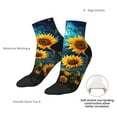 thumbnail image 4 of Goofa Vintage Starry Sky Sunflower Pattern Non Slip Socks with Grips for Elderly, Crew Socks Yoga Hospital Socks Cushioned Sole Gripper Socks for Men Women, 4 of 5