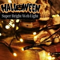 thumbnail image 4 of Halloween Spider Web Lights 4FT Diameter 70 LED with Black Spider  Waterproof Orange Net Lights  Remote Control  8 Modes Cobweb Ha, 4 of 7