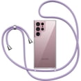 thumbnail image 2 of Clear Case for Samsung Galaxy S22 Ultra 5G with Adjustable Neck Lanyard Strap,Soft Slim TPU Shockproof Protective Cover for Samsung Galaxy S22 Ultra 5G-Purple, 2 of 11