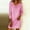 Pink, variant on Flowy Summer Dresses for Women Long Sleeve V-Neck Lightweight Mini Linen Dress Solid Color Boho Dresses White M