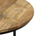 thumbnail image 4 of vidaXL Nesting Rough Mango Wood and Iron Round End Table, Brown (Set of 2), 4 of 6