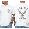 thumbnail image 3 of Faith Over Fear Cross Graphic 2 Sides T-Shirt, Psalms 23:1 Bible Verse Tee, Christian Jesus Streetwear, Spiritual Religious Shirt for Believers, 3 of 7
