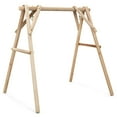thumbnail image 2 of Gymax Wooden Swing Frame 67'' Solid Wood Heavy Duty A-Frame Stand with Bars Porch Lawn, 2 of 10
