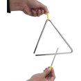 thumbnail image 5 of Triángulo musical, instrumento musical de percusión Triángulo de acero con batidor triangular delantero, 5 of 5
