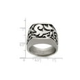 thumbnail image 3 of Mens Titanium Pattern Signet Ring, 3 of 5