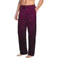 thumbnail image 6 of Kdxio Dark Purple Glitter Print Men's Sleep Pajama Pant Lounge Pants with Pockets-Large, 6 of 6