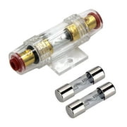 Carviya 4-8 Gauge AWG in-line Waterproof Fuse Holder with Two 30A 30Amp AGU Type Fuses For Car