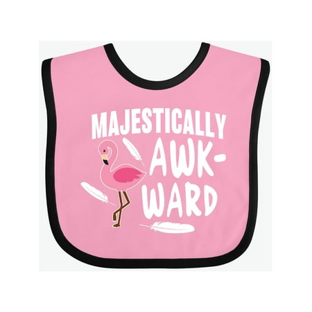 

Inktastic Majestically Awkward with Pink Flamingo Gift Baby Boy or Baby Girl Bib