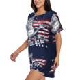 thumbnail image 2 of Haiem Mallard Duck With American Flag Pattern Pajama Set for Women 2 Piece Lounge Set Short Sleeve Tops and Shorts Soft Sleepwear-X-Large, 2 of 7