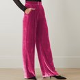 thumbnail image 4 of LYXSSBYX Wide Leg Pants Women Women's Temperament High-waisted Straight Tube Corduroy Casual Pants, 4 of 4
