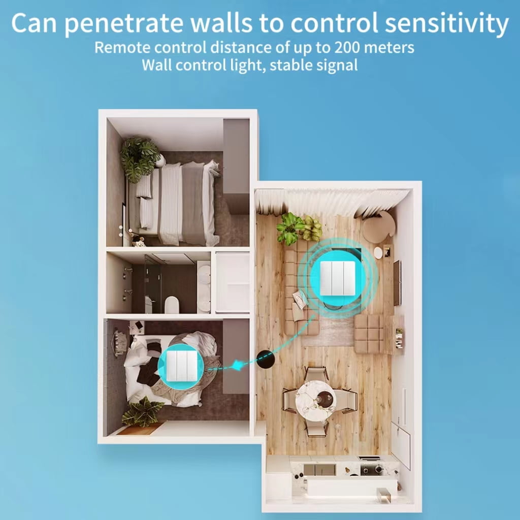 Self-powered Wireless Remote Control Switch Home Battery-free Three-on Double-control Wall Switch Panel Wiring-free Free Free Paste